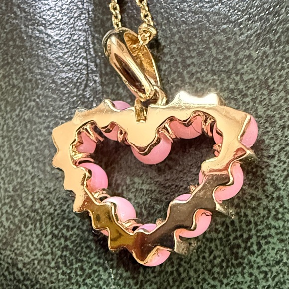 Kendra Scott Ashton Heart Gold and Pink Heart Pendant Necklace - Picture 6 of 9